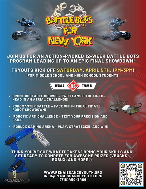 Battle Bots at the Renaissance Youth Center, 3485 Third Ave, The Bronx ...