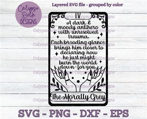 The Morally Grey Definition Tarot Card, Bookish Design – Calypso Belle ...