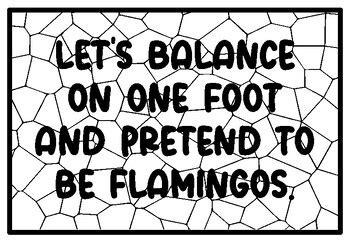 LET'S BALANCE ON ONE FOOT AND PRETEND TO BE FLAMINGOS. Gym Coloring ...