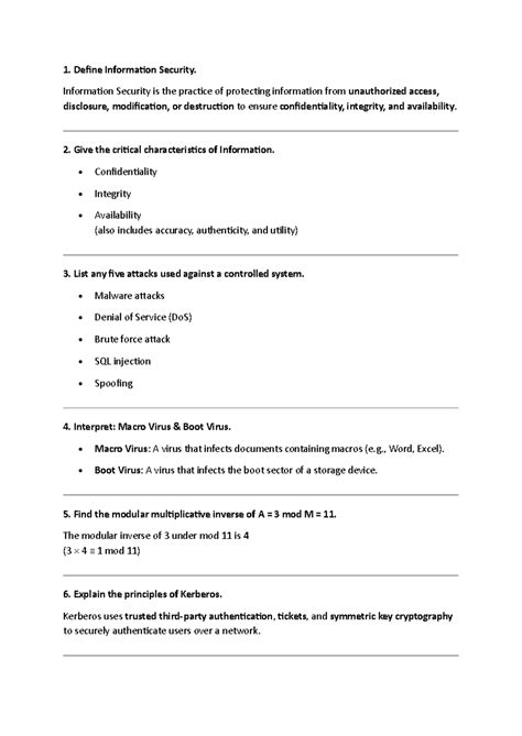 Information Security Overview: Key Concepts & Attacks (DAIS - msm,s ...