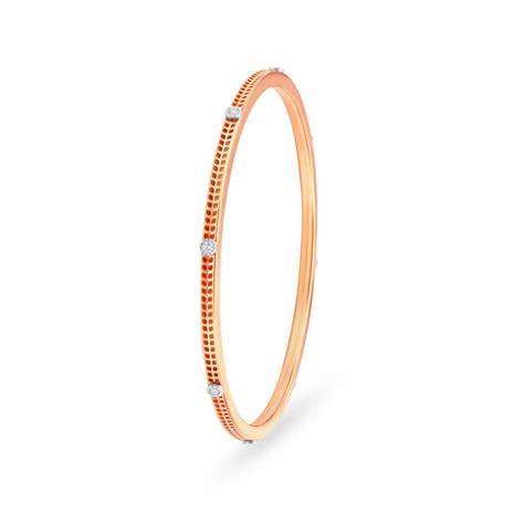 14 KT Yellow-White Gold Slender Classy Diamond Bangle