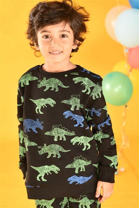 DINOSAUR BOYS BLACK SWEATSHIRT (FLEECE) – Anthrilo
