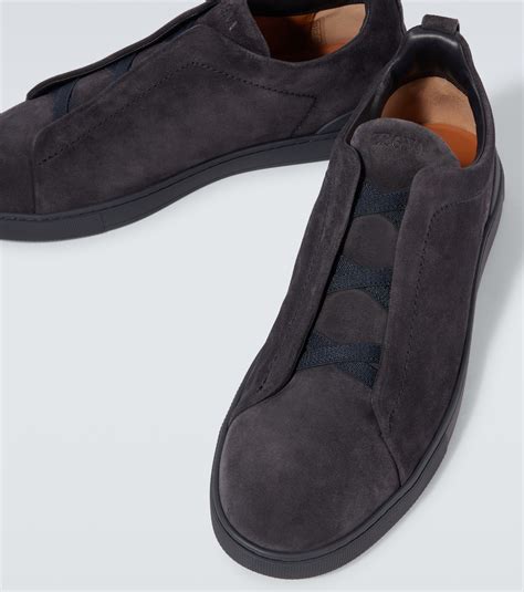 Triple Stitch suede sneakers in blue - Zegna | Mytheresa