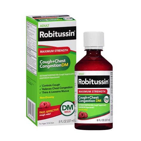 Robitussin Adult Maximum Strength Cough + Chest Congestion DM Max (8 fl ...