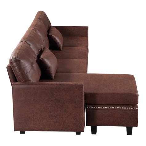 Buy Breathabo 100 in. 3-Piece Reversible L-Shaped Suede Fabric ...