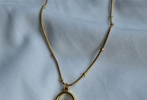 Gold Plated White Pendant | LustreLane