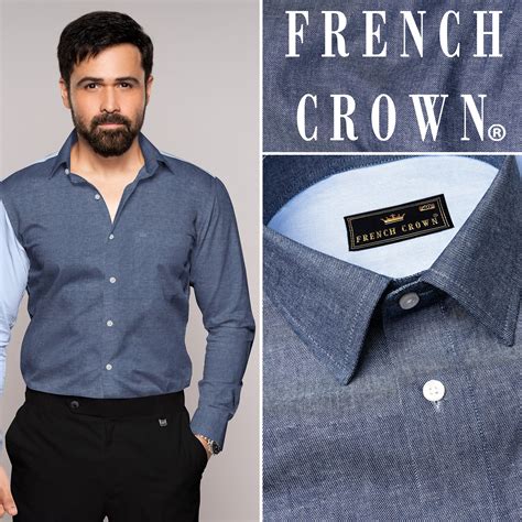 Manatee Grey with Sky Plain-Solid Casual Premium Cotton Shirt For Men ...