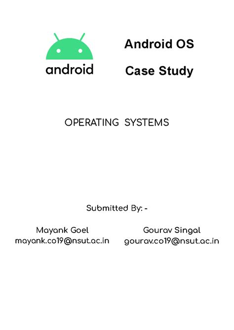 Case Study on Mobile Operating Systems: Android OS Analysis - Studocu