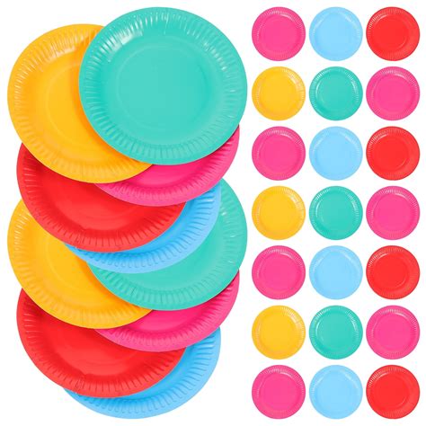 Paper Plates 6 inch, 100 Pack Paper Plates Bulk, Compostable Plates ...