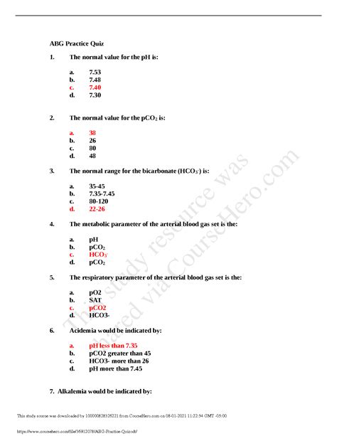 SOLUTION: Abg practice quiz odt - Studypool
