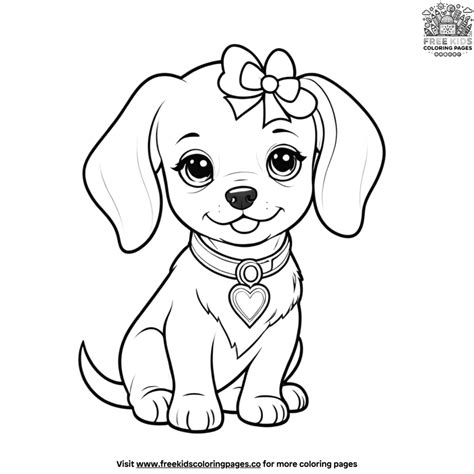 Lovely Girl Puppy Coloring Pages For Creative Expression