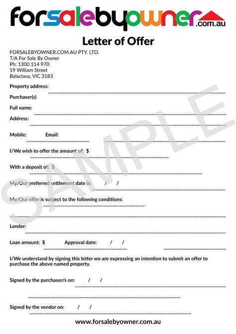 Letter of Offer Real Estate | Letter of Offer Form