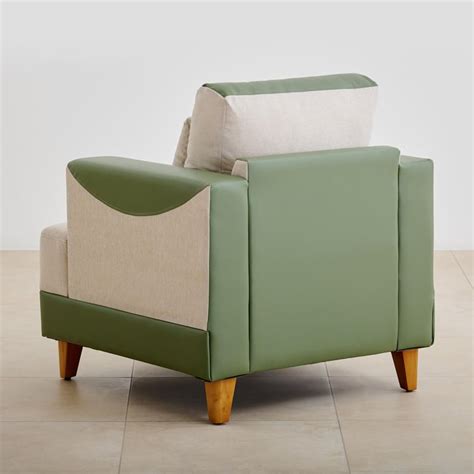 Buy Calvin Fabric 1-Seater Sofa - Beige and Green from Home Centre at ...