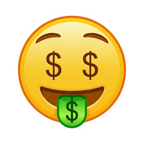 Premium Vector | Moneymouth face large size of yellow emoji smile