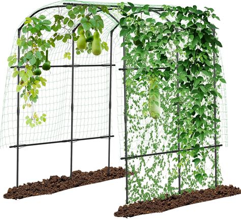 DoCred Tall Garden Arch Trellis for Climbing Plants, 87in Tall Metal ...