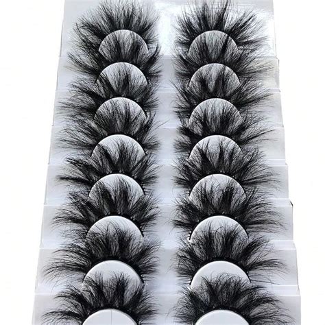 False Eyelashes Fluffy Wispy Eyelashes Faux 3D Mink Lashes Thick Volume ...