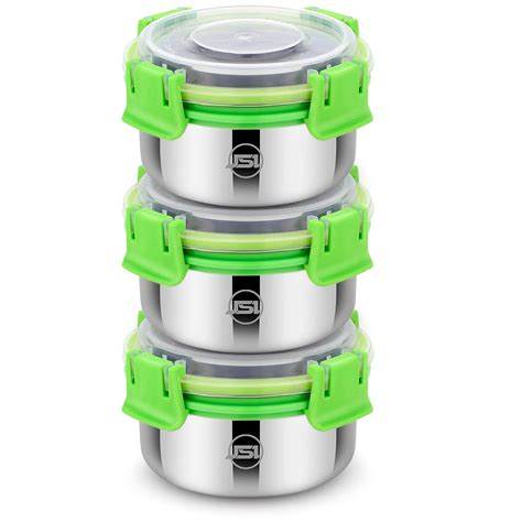 Buy JSI Stainless Steel Lunch Box Contaners Set Of 3 Pcs, 350 ML I 304 ...