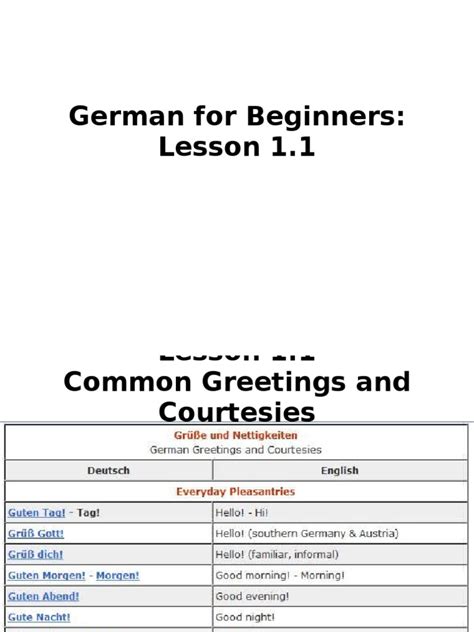German For Beginners: Lesson 1.1 | PDF | Grammatical Gender | English ...