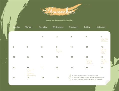 Calligraphy November 2022 Calendar in Illustrator, PSD - Download ...