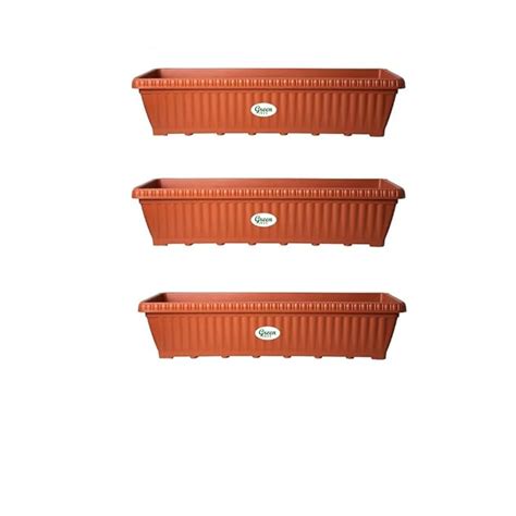 Green Live 25 Inch Rectangular Planter Pot - Brown, Indoor/Outdoor ...