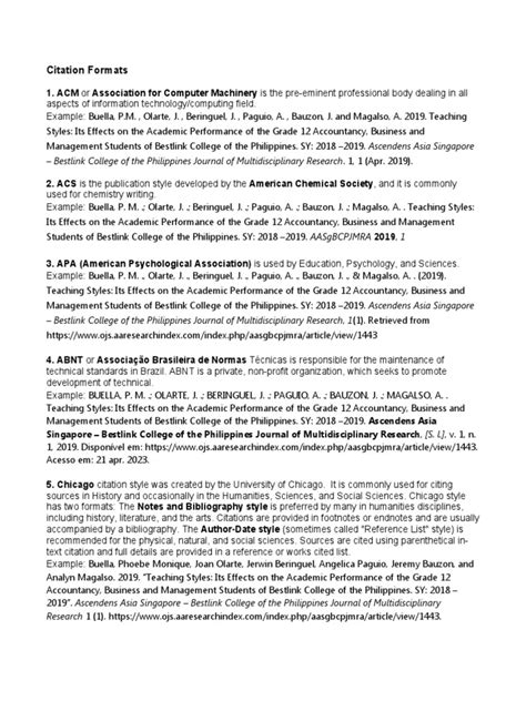 Citation Formats | PDF | Citation | Publishing