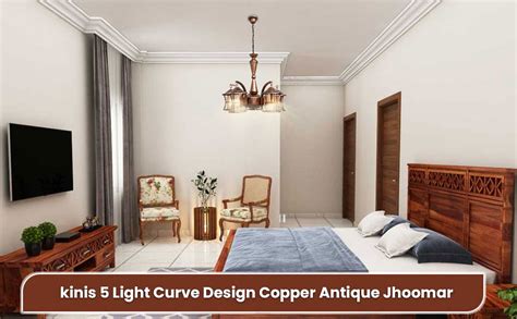 Buy Kinis 5 Light Contemporary Curve Design Copper Antique Jhoomar ...