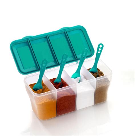 Buy The Sr Brand Multipurpose Plastic 4 In 1 Masala Box For Kitchen ...