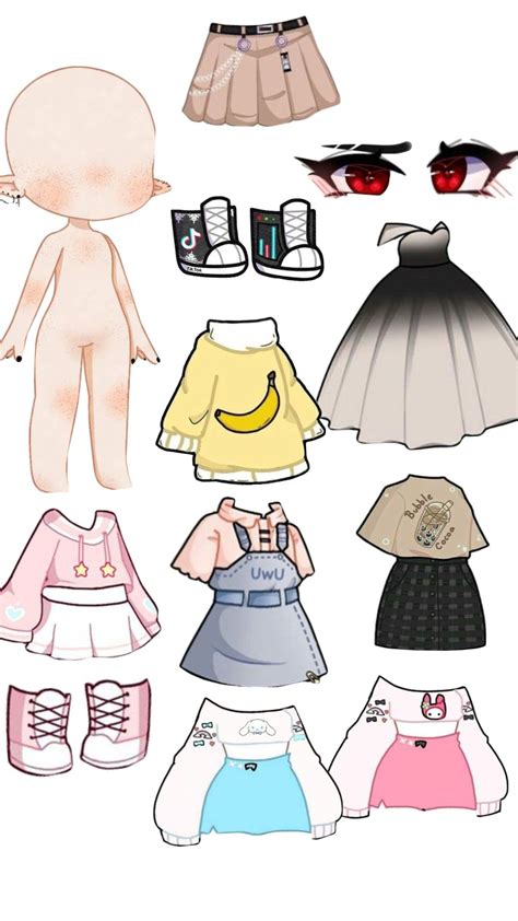 gacha life | Bonecas de moda, Roupas de personagens, Roupas de boneca de papel
