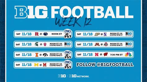 B1G Week 12 Tv Schedule : r/CFB