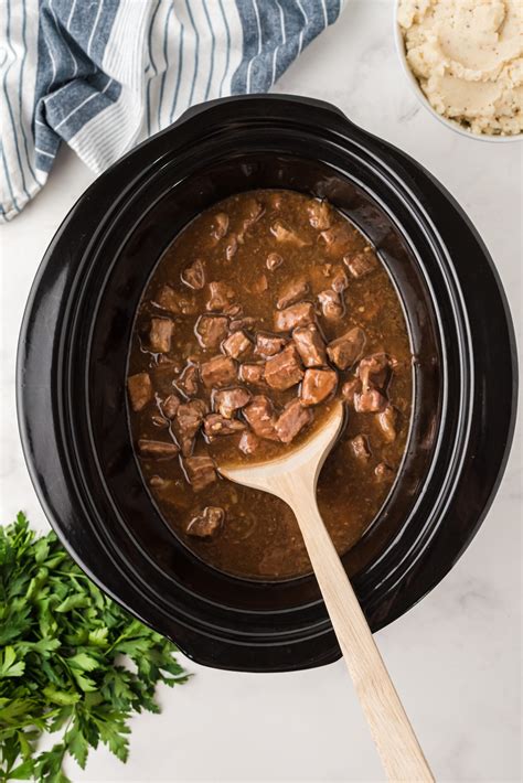 Slow Cooker Beef Tips & Gravy