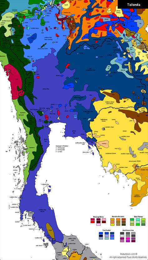 Thailand - Carte linguistique / Linguistic map