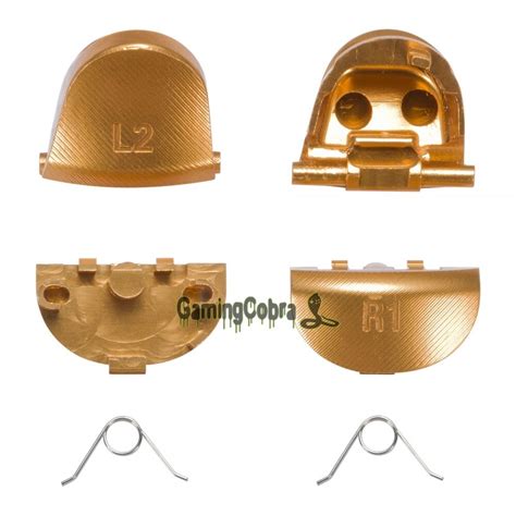 Buy Metal Gold Buttons R1L1 R2L2 Spring Replacement Parts for PS4 ...