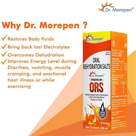 Buy DR MOREPEN PREMIUM ORS DRINK WITH ELECTROLYTES ORANGE FLAVOUR ...