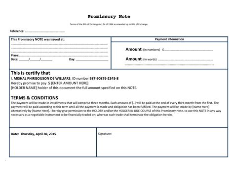 Image result for Assignment of Promissory Note Sample