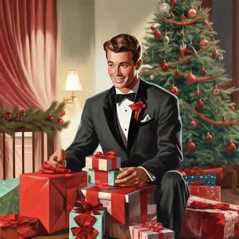 Handsome 1950s Husband Christmas Wrapping Papers, Vintage 1950s ...