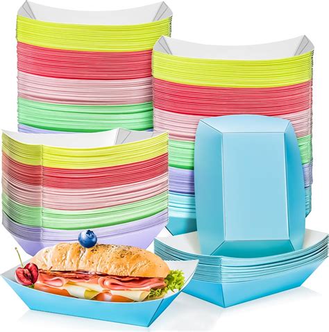 Amazon.com: MotBach 120 Pack 2LB Colorful Paper Food Boat Trays ...