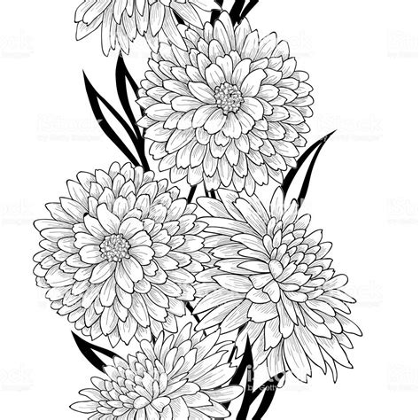 Floral seamless pattern. Flower chrysanthemum background. Flourish ...