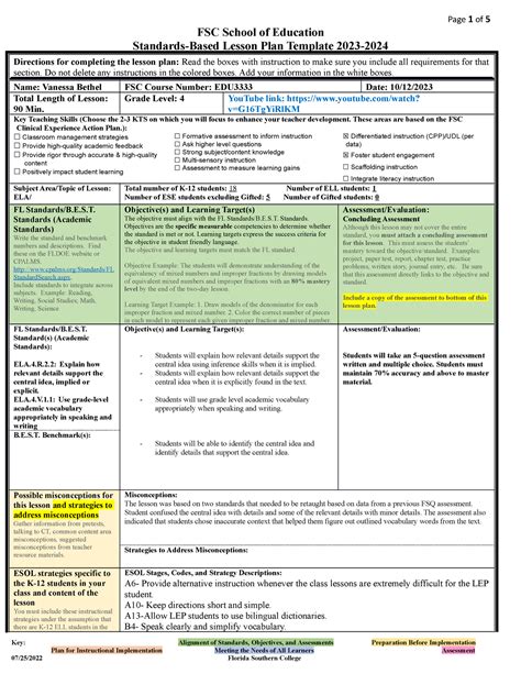 Image result for Standard Based Lesson Plan Sample