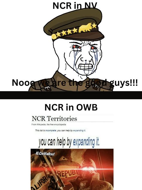 NCR in NV vs NCR in Hoi4 OWB : r/FalloutMemes