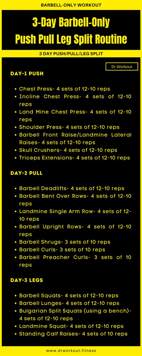 Image result for push pull legs split workout
