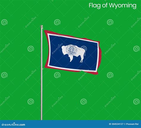 High Detailed Flag of Wyoming. Wyoming State Flag, National Wyoming ...