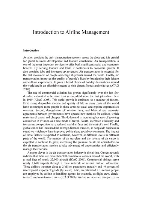 ATTI Unit 2 - Lecture notes 2 - introduction to Airline Management ...