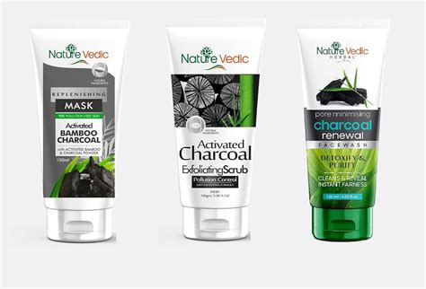 Nature Vedic Activated Bamboo Charcoal Face Mask (100 g) + Activated ...