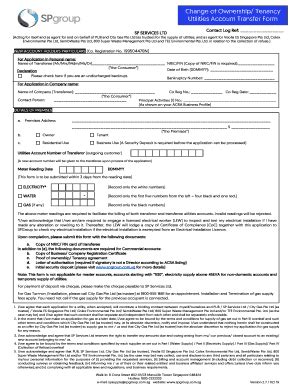 SG SP Services LTD Change of Ownership/ Tenancy Utilities Account ...