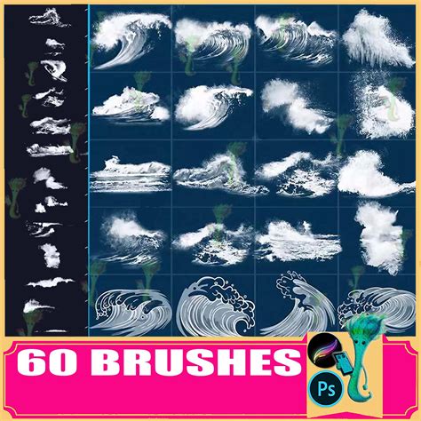 Sea Waves Brushes for Procreate & Photoshop (60 Brushes) - Etsy