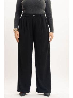 Buy FREAKINS Black Pleated Straight Fit Curve Korean Pant (36) Online