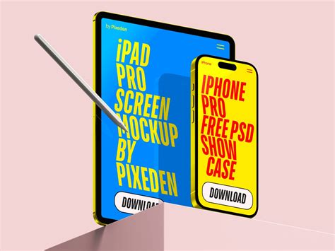 Free Screens iPhone Pro And iPad Pro Mockup PSD