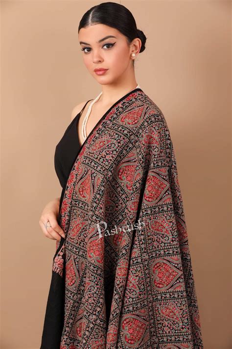 Pashtush Womens Embroidery Shawl, Fineembroidery, Intricate Needlework ...