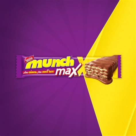 NESTLE MUNCH MAX, Choco Coated Crunchy Wafer Bar, Xtra Crunchy, Xtra ...