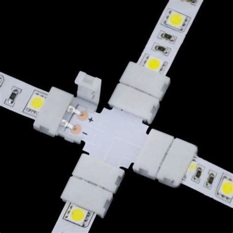 10 PCS 8mm 2 Pin + Type PCB FPC Board Splitter Connector for SMD 3528 ...